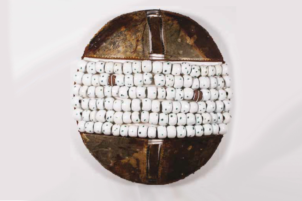 Emweka, Clay, steel, zinc, canvas and wire, 110 x 100 x 25