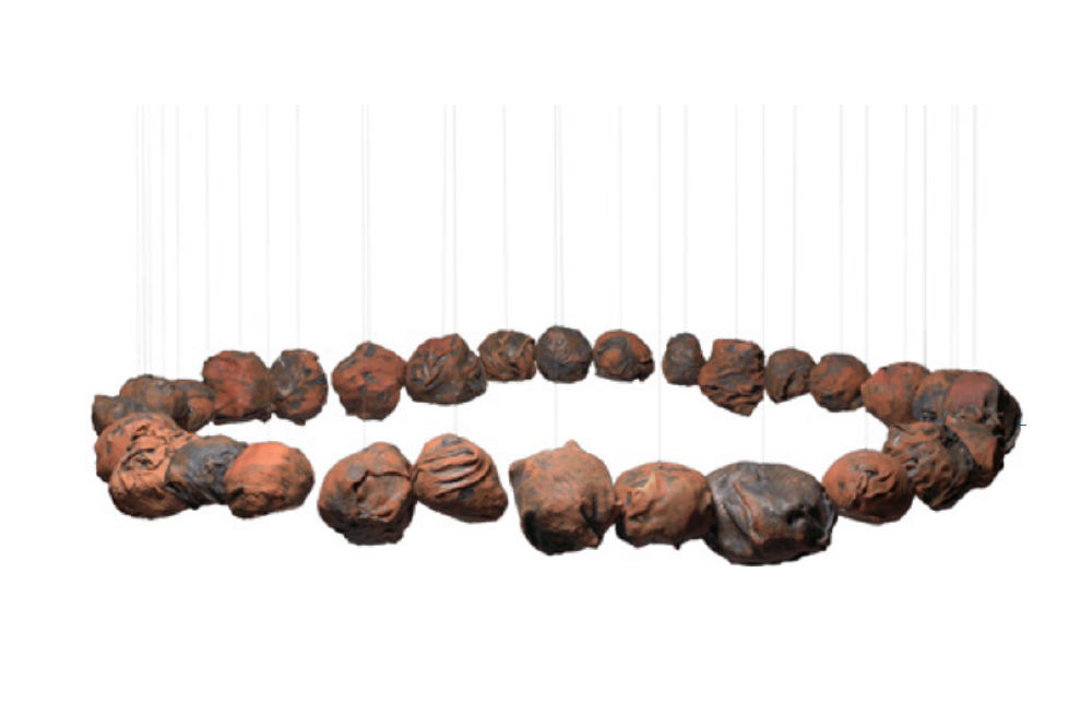 Inkaba, Terracotta casting slip, Installation: 160cm x 160cm x 160cm